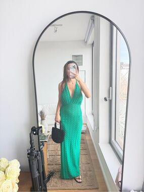 Meshki Emerald Green Halter Maxi Dress